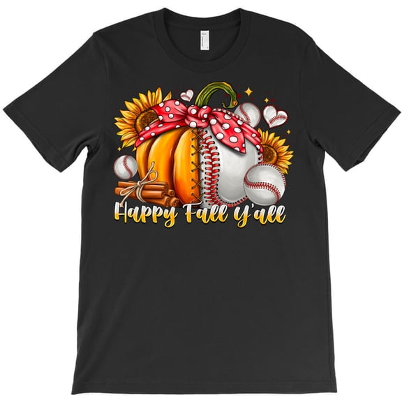 Happy Fall Y'all, Autumn Seasonal Graphic Design For Southern - High Quality G5417 Unisex T-Shirt, Up to Size 5XL