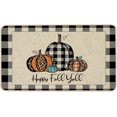 thumbnail image 1 of Happy Fall Y''all Doormat Fall Buffalo Check Plaid Pumpkin Door Mats Autumn Farmhouse Rugs Entrance Low Profile Non Slip Floor Mat for Home Kitchen Patio in/Outdoor Decor 17x29 in (Black), 1 of 6
