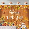 thumbnail image 1 of Happy Fall Y'all Funny Banner Backdrop Autumn Maple Leaves Pumpkin Wood Wall Background for Photography Fall Thanksgiving Party Decorations Supplies Photo Props, 1 of 5
