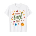 thumbnail image 1 of Happy Fall Y'all Hello Fall Autumn Outfit Leaves White T-Shirt, 1 of 5