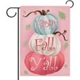 thumbnail image 1 of Happy Fall Y''all Pink Pumpkin Garden Flag Double Sided, Autumn Seasonal Farmhouse Decorative Yard Outdoor Home Small Decor, Thanksgiving Pink Outside House Decoration 12 x 18, 1 of 6