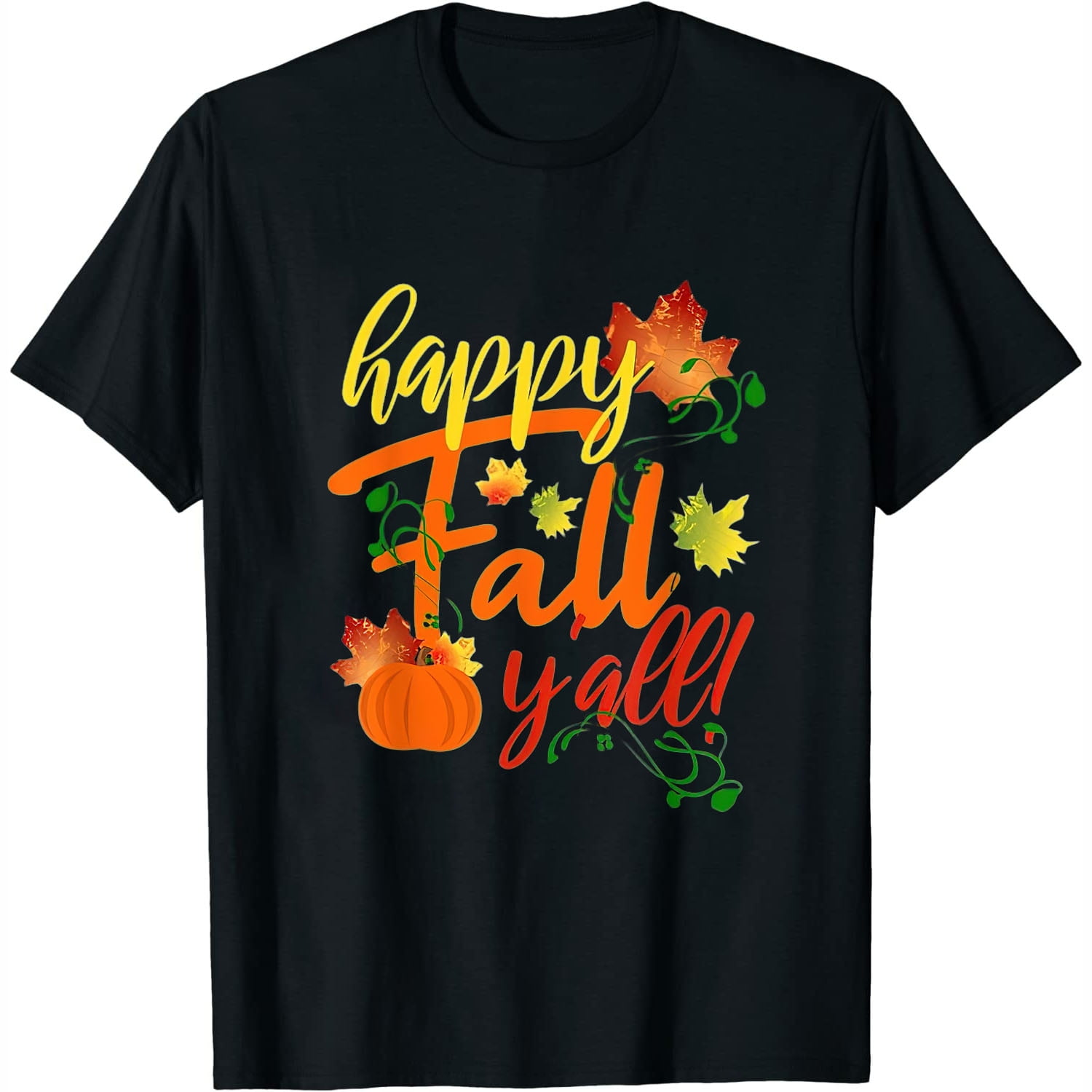 Happy Fall Y'all Shirt Fall HarT Shirt Pumpkin Fall Leaves Womens T ...