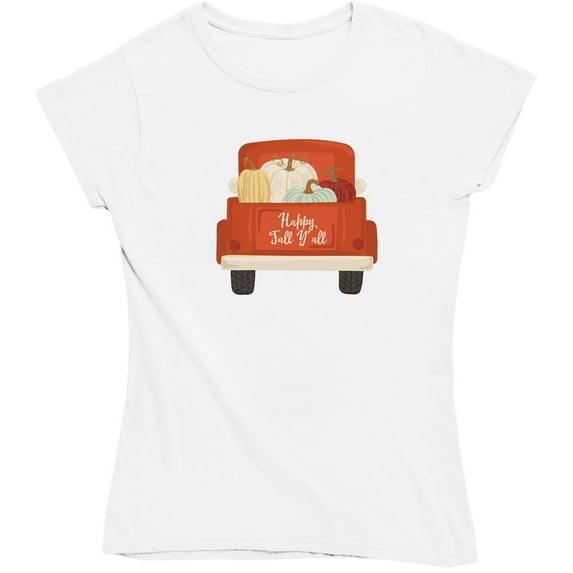 Happy Fall Y'all with Orange Truck and Pumpkins Fall Autumn T-Shirt