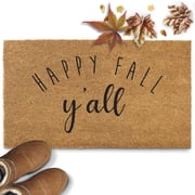 Happy Fall Yall Doormat 30x17 Inch Welcome Mat Outdoor Coir Door Mat