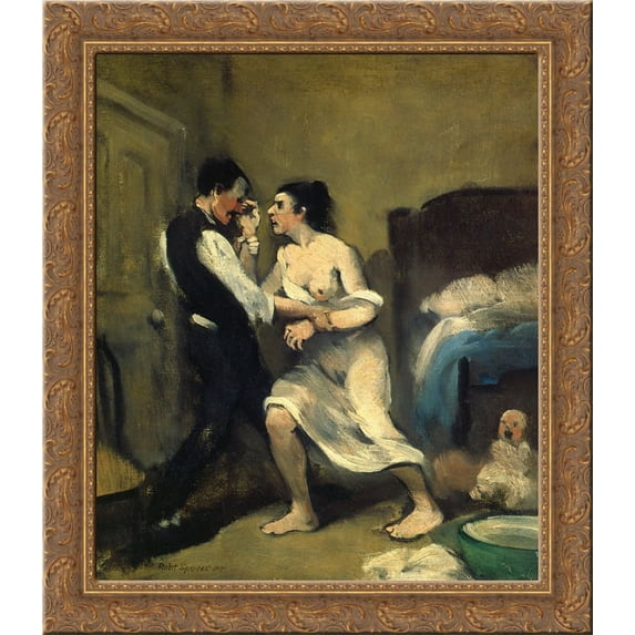 Happy Family 24x20 Gold Ornate Wood Framed Canvas Art by Robert Spencer