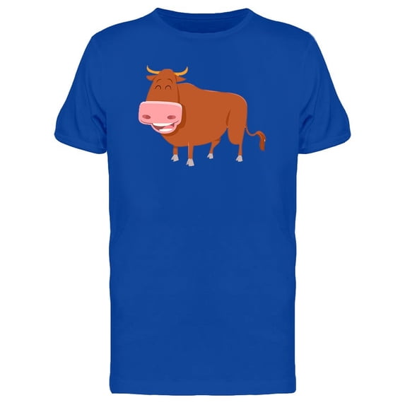 Happy Farm Bull Cartoon Tee Men's -Image by Shutterstock