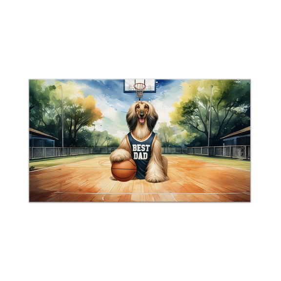 Happy Father's Day Afghan Hound Playing Basketball with Best Dad Jersey Doormat Dog Lover Indoor Outdoor Welcome Mat - 13006