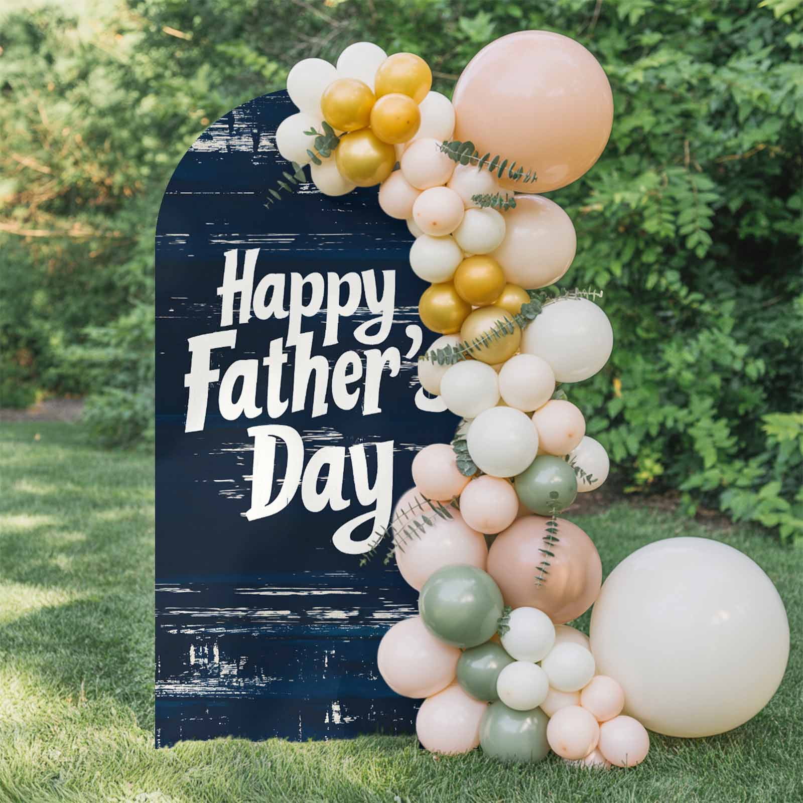 Dad Arch Happy Father's Day Arch Backdrop Cover 5 FT, Blue Wood Grain Vintage ...