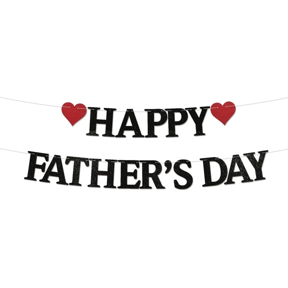 Happy Father's Day Banner, Father's Day Party Decorations, Best Dad Ever Decorations, Dad Birthday Party Decorations Black Glitter