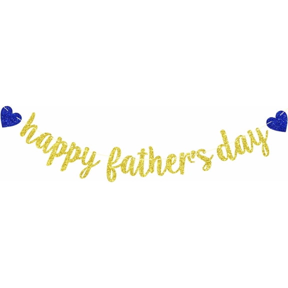 Happy Father's Day Banner Father's Day Party Decorations Supplies Father's Birthday Party Banner Super Dad Banner Dad We Love You Gold Glitter