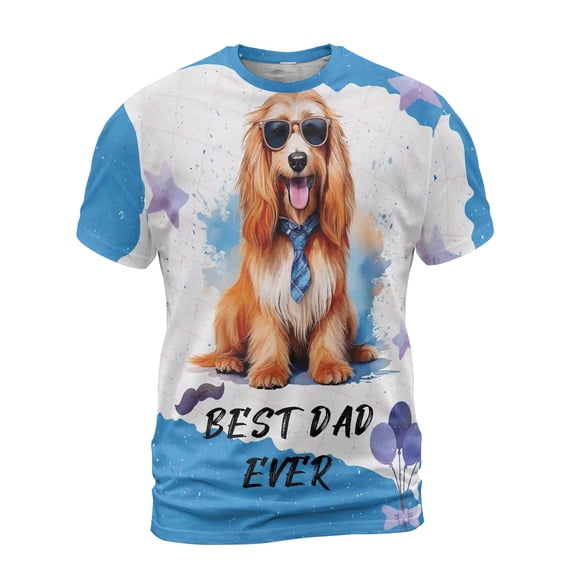 Happy Father's Day Best Afghan Hound Cool Dad Ever All Over Print 3D Shirt Unisex Merch Dog Lover - 12007