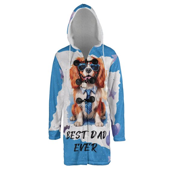 Happy Father's Day Best Cavalier King Charles Spaniel Cool Dad Ever All Over Print 3D Hooded Duffle Toggle Coat Dog Lover Gifts - 12007