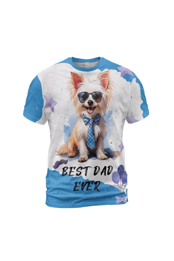 Happy Father's Day Best Chinese Crested Cool Dad Ever All Over Print 3D Shirt Unisex Merch Dog Lover - 12007