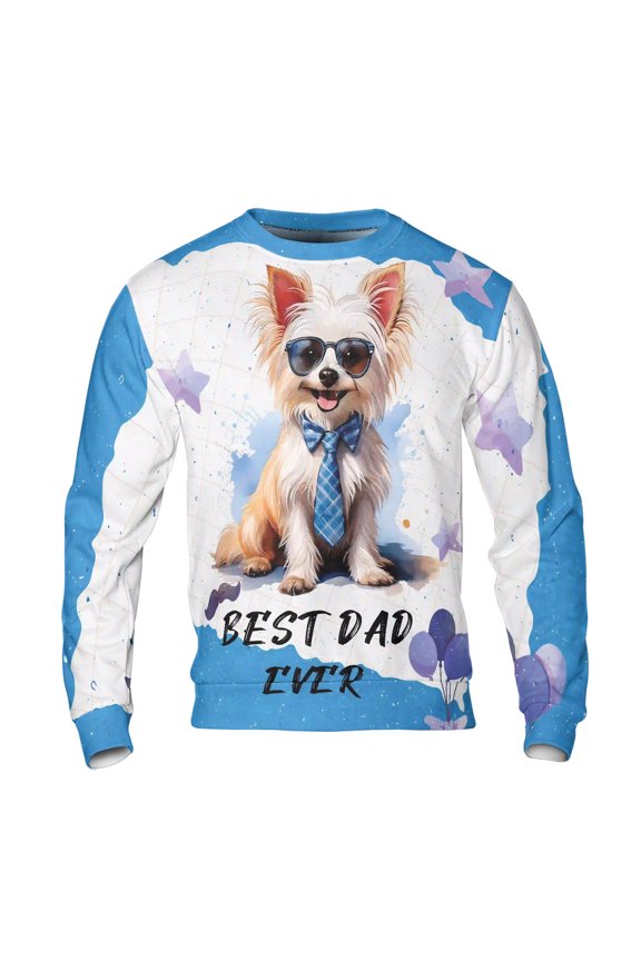 Happy Father's Day Best Chinese Crested Cool Dad Ever All Over Print 3D Sweatshirt Unisex Merch Dog Lover - 12007