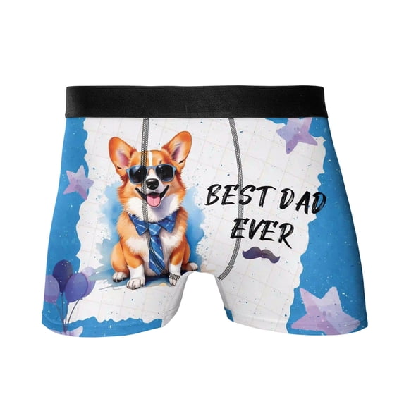 Happy Father's Day Best Corgi Cool Dad Ever All Over Print Boxer Briefs Underwear for Men Dad Welsh Corgi Dog Lover Gifts Idea - 12007