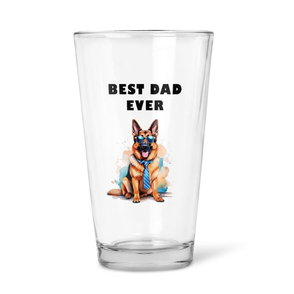 Happy Father's Day Best German Shepherd Cool Dad Ever 16oz Pint Beer Glass Mug Alsatian Dog Lover Gifts Beer Glasses Cup - 12007