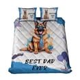 thumbnail image 1 of Happy Father's Day Best German Shepherd Cool Dad Ever Quilt Bedding Set Alsatian Dog Lover Gifts 1 Blanket Bed Cover 2 Pillowcases - 12007, 1 of 5