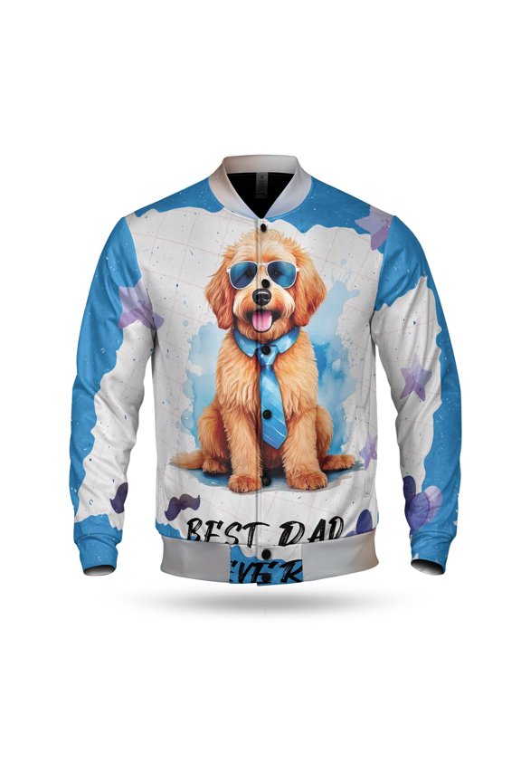 Happy Father's Day Best Goldendoodle Cool Dad Ever All Over Print 3D Baseball Jacket Doodle Dog Lover Gifts Idea Bomber Jacket Softball - 12007