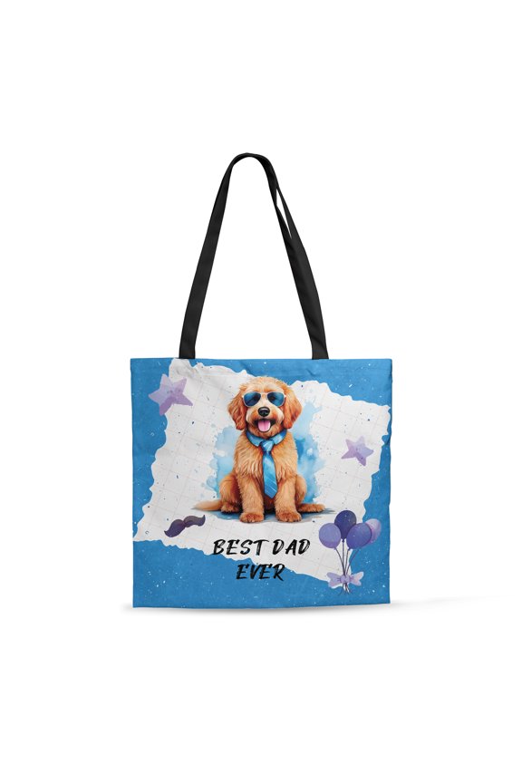 Happy Father's Day Best Goldendoodle Cool Dad Ever All Over Print 3D Canvas Tote Bag Doodle Dog Lover Gifts Idea Reusable Handbag - 12007