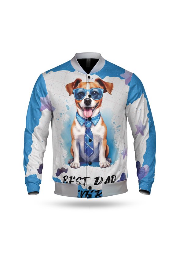 Happy Father's Day Best Jack Russell Terrier Cool Dad Ever All Over Print 3D Baseball Jacket Parson Jack Dog Lover Bomber Jacket Softball - 12007