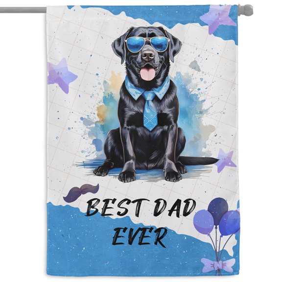 Happy Father's Day Best Labrador Retriever Cool Dad Ever House Flag 28x40in Double Sided Lab Dog Lover Gifts Outdoor Decor - 12007