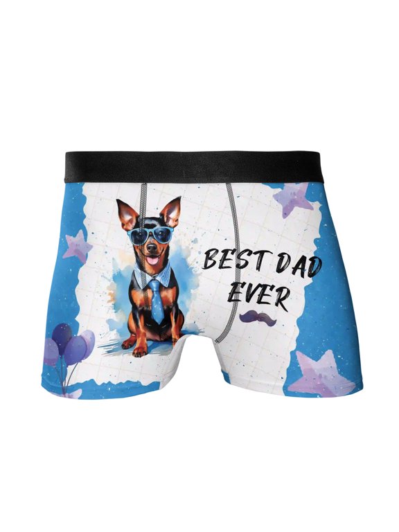 Happy Father's Day Best Miniature Pinscher Cool Dad Ever All Over Print Boxer Briefs Underwear for Men Dad Mini Pin Dog Lover - 12007