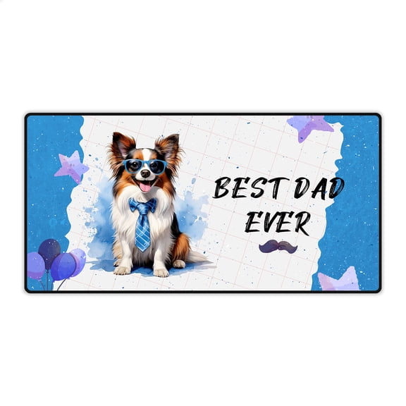 Happy Father's Day Best Papillon Cool Dad Ever Desk Mat Full Keyboard Mouse Pad Pap Butterfly Dog Lover Large Mousepad - 12007