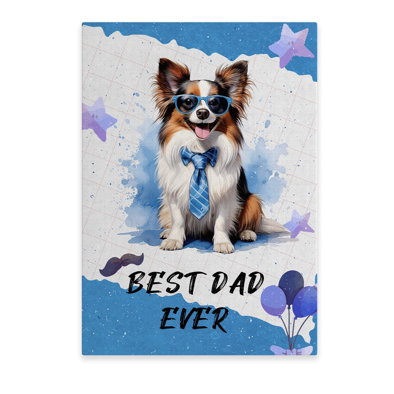 Happy Father's Day Best Papillon Cool Dad Ever Vertical Matte Canvas ...