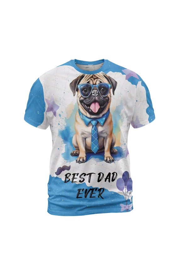 Happy Father's Day Best Pug Cool Dad Ever All Over Print 3D Shirt Unisex Merch Dog Lover Gifts - 12007