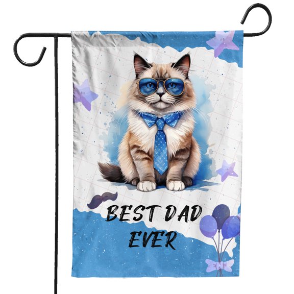 Happy Father's Day Best Ragdoll Cool Dad Ever Garden Flag 12x18in Double Sided Cat Lover Kitten Owner Gifts Idea Outdoor Decor - 12007