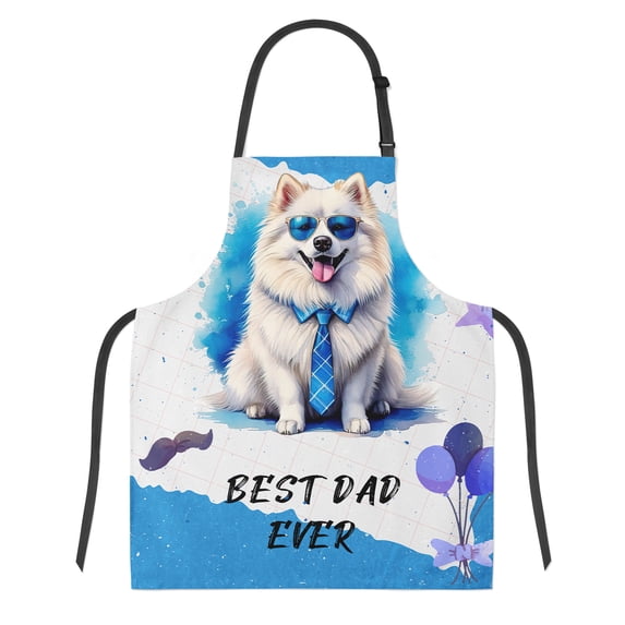 Happy Father's Day Best Samoyed Cool Dad Ever Apron Siberian Sammy Dog Lover for Cooking Grilling Baking Painting Gardening - 12007