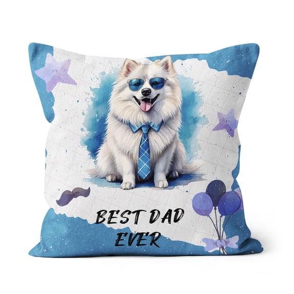 Happy Father's Day Best Samoyed Cool Dad Ever Pillow Cushion Double Sided Siberian Sammy Dog Lover Throw Pillow - 12007