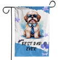 thumbnail image 1 of Happy Father's Day Best Shih Tzu Cool Dad Ever Garden Flag 12x18in Double Sided Lion Dog Lover Gifts Outdoor Decor - 12007, 1 of 5