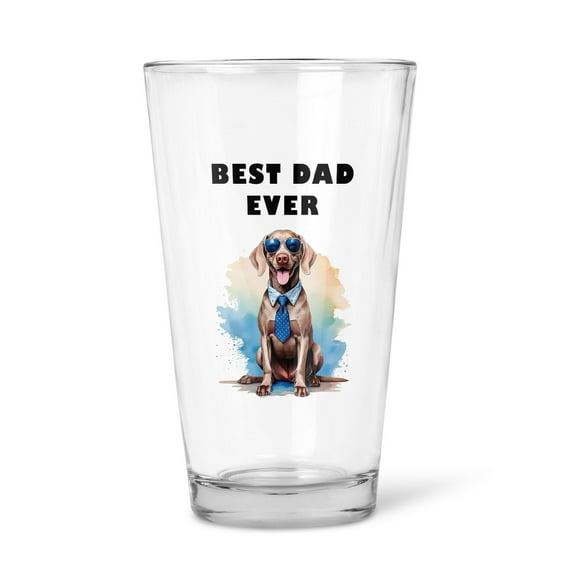 Happy Father's Day Best Weimaraner Cool Dad Ever 16oz Pint Beer Glass Mug Weim Gray Ghost Dog Lover Beer Glasses Cup - 12007