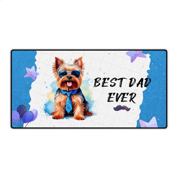 Happy Father's Day Best Yorkshire Terrier Cool Dad Ever Desk Mat Full Keyboard Mouse Pad Yorkie Dog Lover Gifts Large Mousepad - 12007