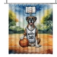 thumbnail image 1 of Happy Father's Day Boxer Playing Basketball with Best Dad Jersey Shower Curtain Boxers Dog Lover Gifts Idea Waterproof Bathroom Bathtub Curtain - 13006, 1 of 5