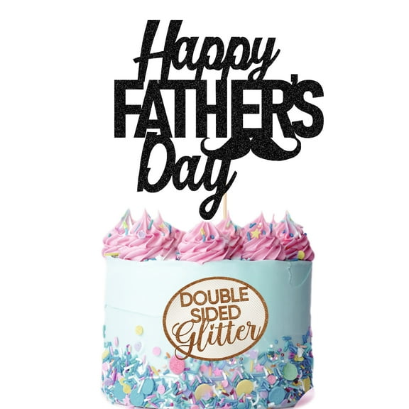 Happy Father's Day Cake Topper, Handmade Glitter Cake Topper, Father's Day Cake Decoration Party Supplies