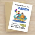 thumbnail image 1 of Happy Father's Day Card for Daddy - "Thanks for Always Saying YES When Mom Says NO!" - Fun Design with Kids - Envelope Included, Blank Inside for Personal Messages, 1 of 2
