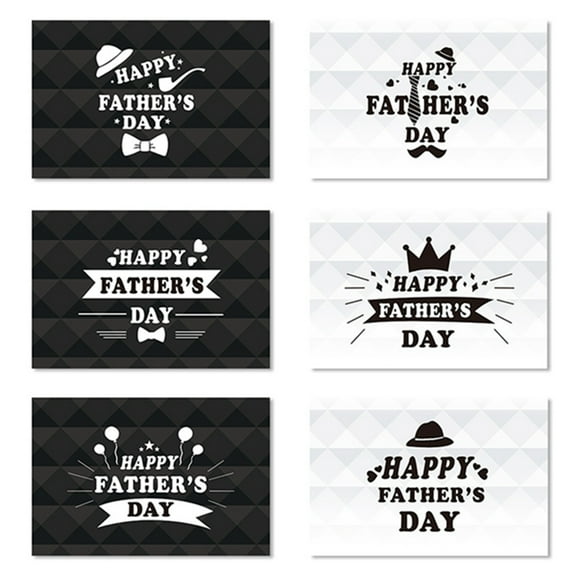 Happy Father's Day Creative Greeting Card, Modern Minimalist Thank You Card for Dad, Blank Inside for Personal Message, Set of 1 Flat Card (No Envelope Included),6pc