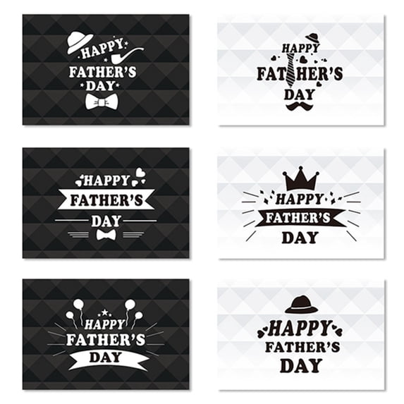 Happy Father's Day Creative Greeting Card, Modern Minimalist Thank You Card for Dad, Blank Inside for Personal Message, Set of 1 Flat Card (No Envelope Included),6pc