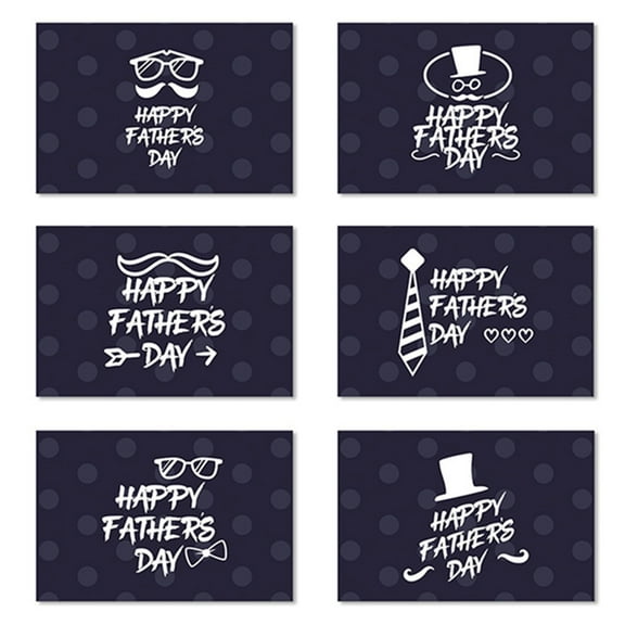 Happy Father's Day Creative Greeting Card, Modern Minimalist Thank You Card for Dad, Blank Inside for Personal Message, Set of 1 Flat Card (No Envelope Included),6pc