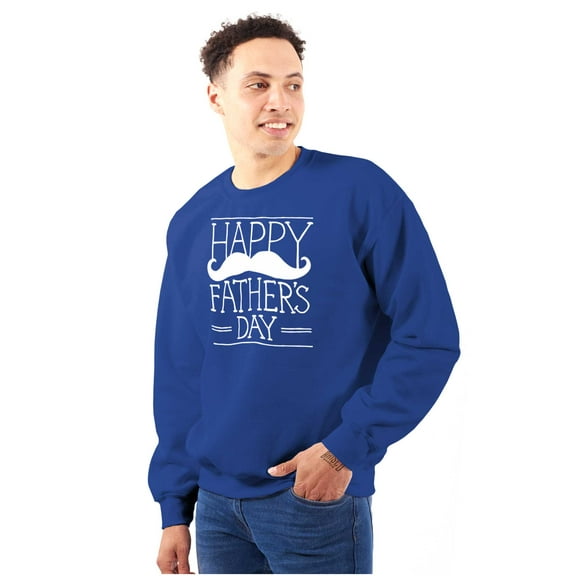 Happy Father's Day Dad Mustache Men's Crewneck Sweatshirt Brisco Brands X