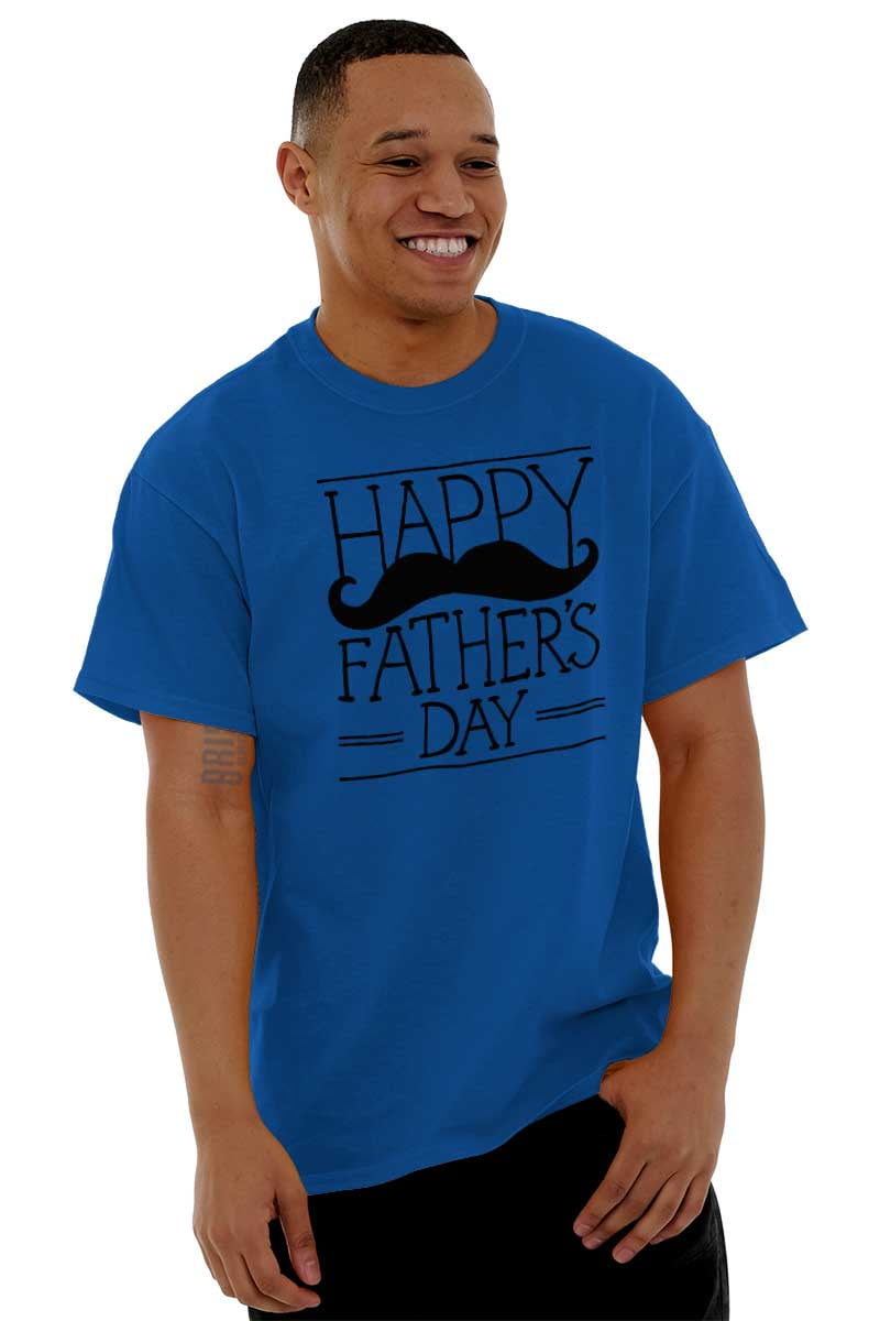 Happy Father's Day Dad Mustache Men's Graphic T Shirt Tees Brisco Brands L