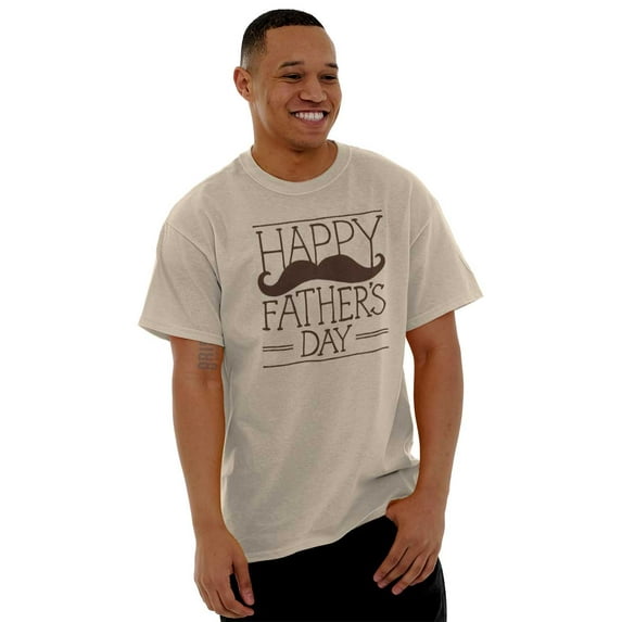 Happy Father's Day Dad Mustache Men's Graphic T Shirt Tees Brisco Brands L