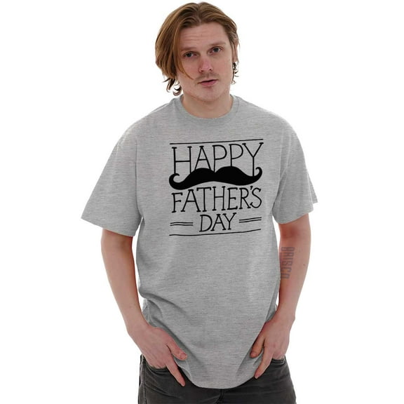 Happy Father's Day Dad Mustache Men's Graphic T Shirt Tees Brisco Brands S
