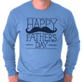 thumbnail image 1 of Happy Father's Day Dad Mustache Men's Long Sleeve Tee T Shirt Brisco Brands 3X, 1 of 7