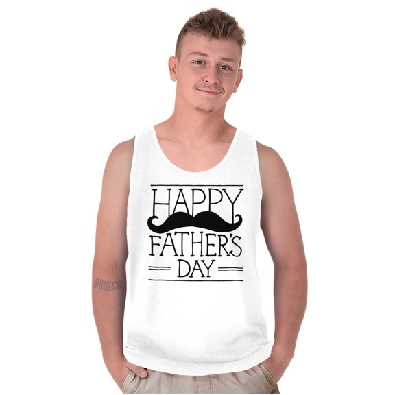 Happy Father's Day Dad Mustache Mens Big & Tall Graphic Tank Top Brisco Brands 2X