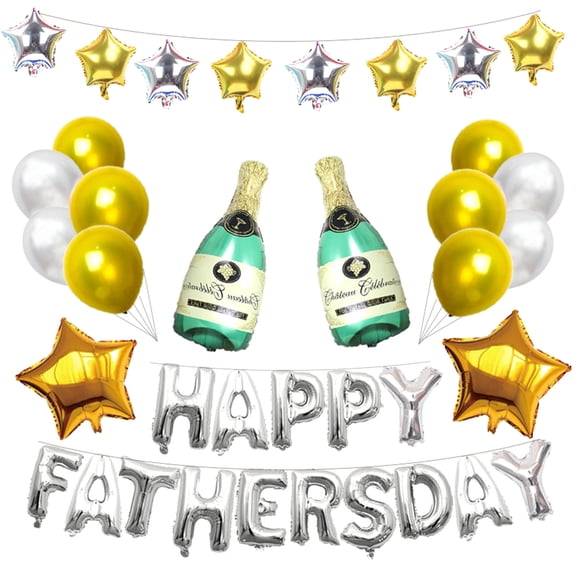 Happy Father's Day Decoration Balloon Set, Elegant Inflatable Letter Balloon, Easy-to-Inflate Holiday Decoration, Versatile Foil Letter Set, Festive Decor Balloon
