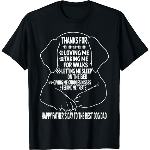 Happy Father's Day Dog Dad From Daughter Son And Wife T-Shirt