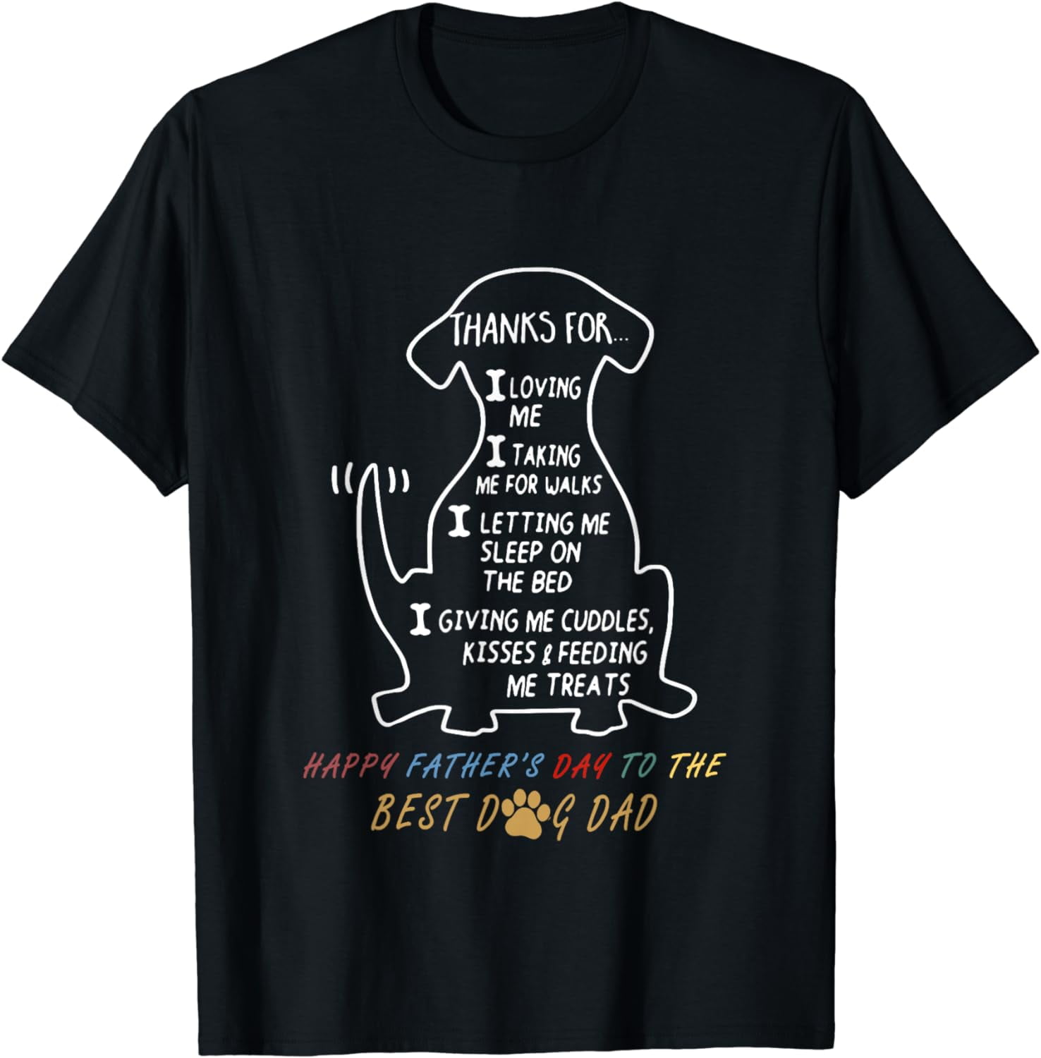 Happy Father's Day Dog Dad T-Shirt - Walmart.com